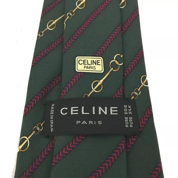 CELINE Stripe MultiColor Silk Tie - Picture 8 of 10